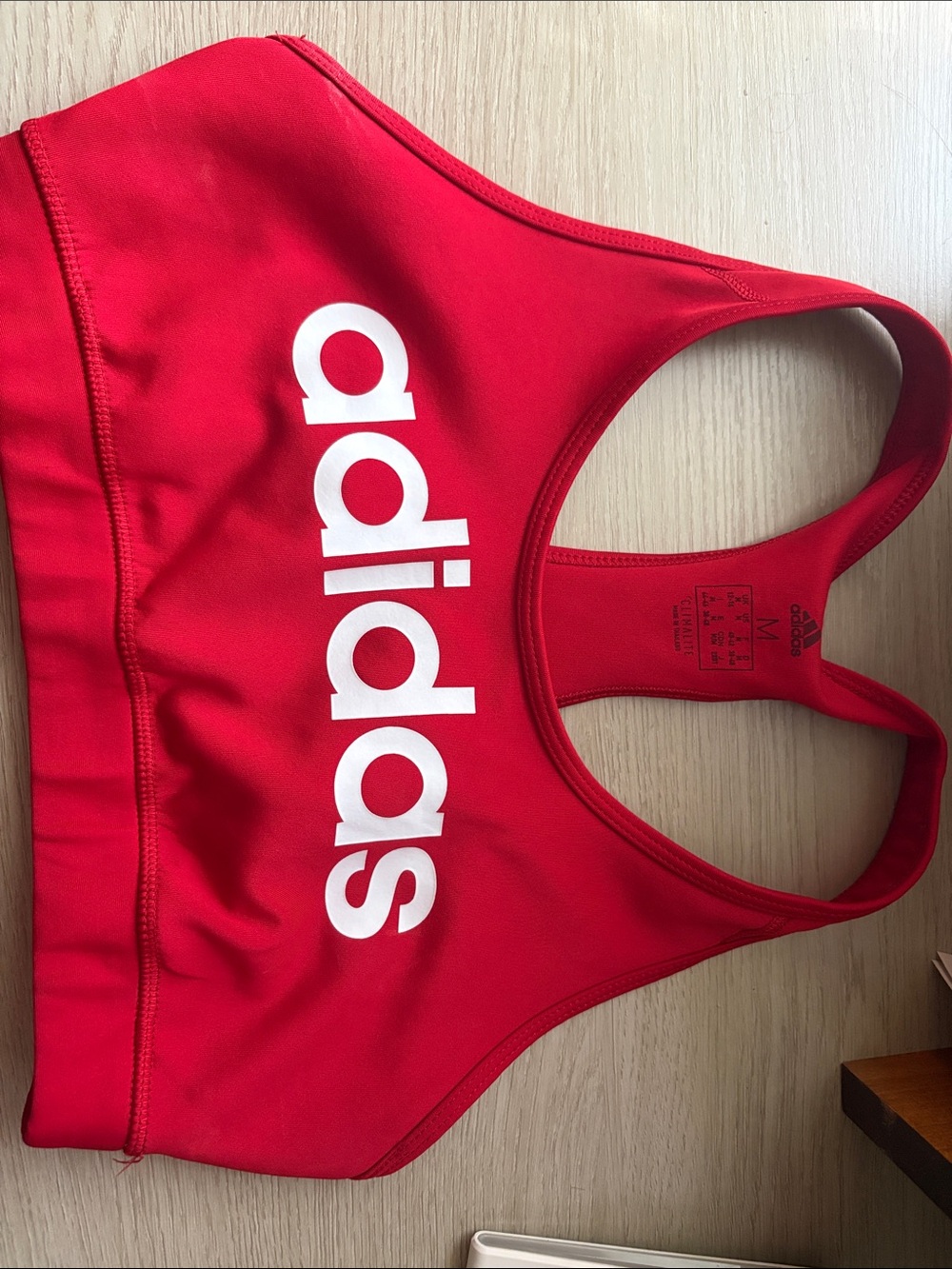 adidas Red Logo Sports Bra